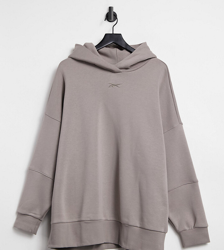 Reebok Training Plus oversized hoodie in taupe - ShopStyle