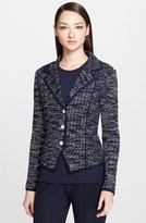 Thumbnail for your product : St. John Ribbon Tweed & Milano Knit Jacket