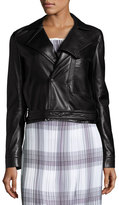 Thumbnail for your product : Helmut Lang Double-Breasted Leather Moto Jacket, Black