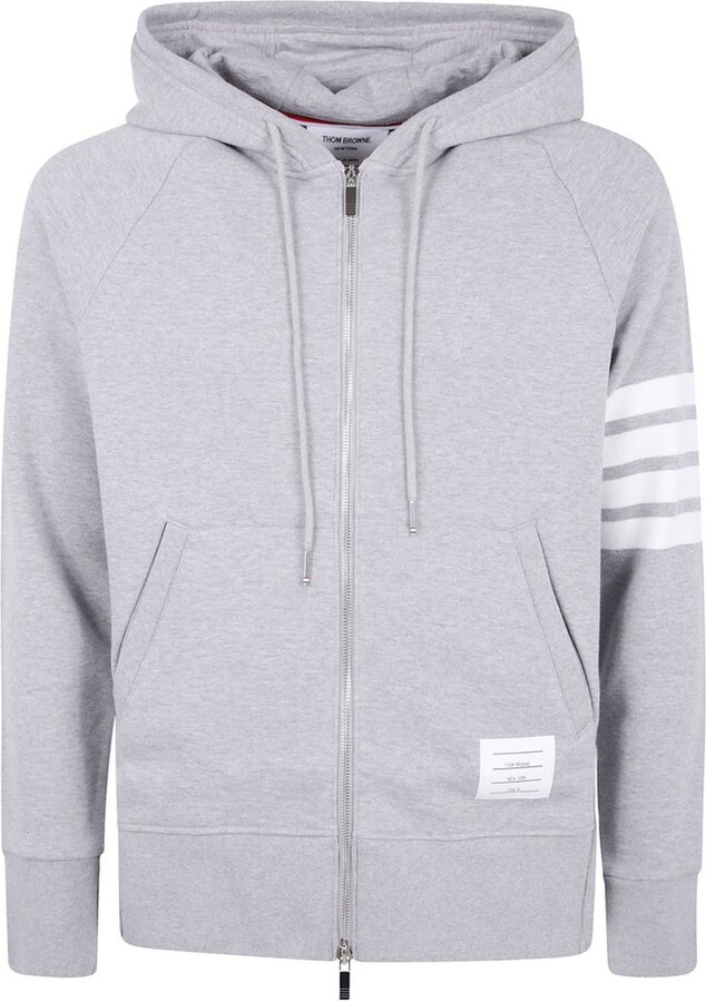 Thom Browne 4-Bar Zip-Up Hooded Jacket