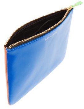 Comme des Garcons Colour-block Leather Pouch - Blue Multi