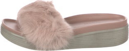 Fuzzy Slides in “LV” Tan or Pink Print