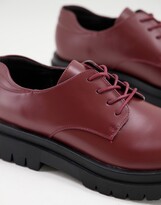 Thumbnail for your product : Truffle Collection chunky lace-up shoes in burgundy faux leather