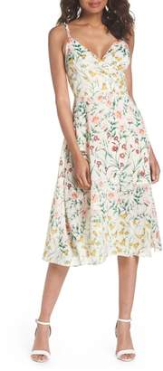 Ali & Jay Rose Colored Glasses Floral Fit & Flare Midi Dress