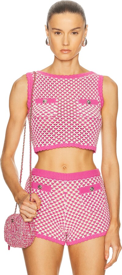 VERSACE Cropped Tank Top in Pink