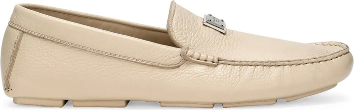 Dolce & Gabbana Logo-Plaque Leather Loafers