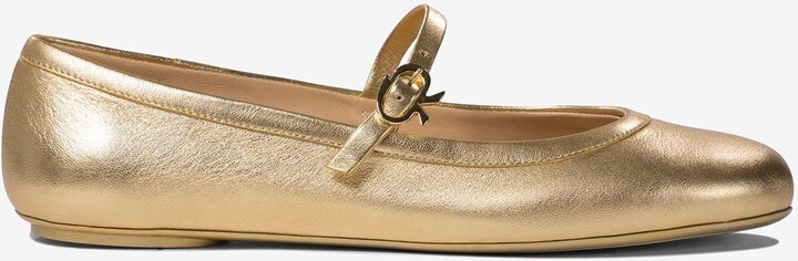 Gianvito Rossi Carla Metallic Leather Ballet Flats