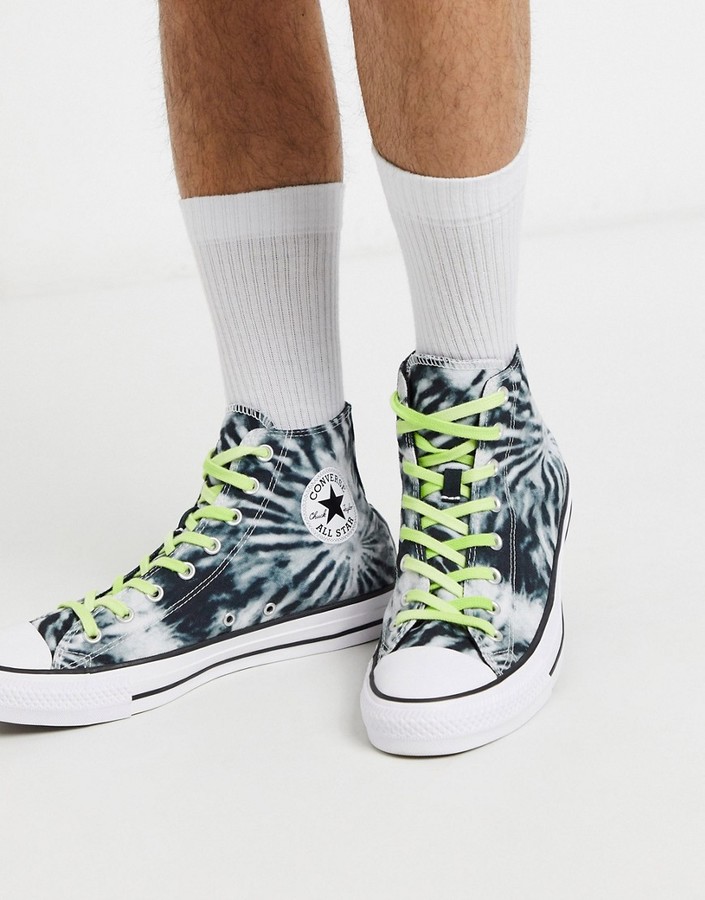 tie dye converse black