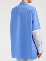 Thumbnail for your product : MM6 MAISON MARGIELA Layered Cotton-poplin Shirt - Womens - Blue Multi
