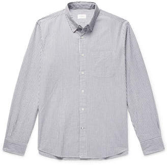 Club Monaco Slim-Fit Striped Cotton-Seersucker Shirt - Men - Storm blue
