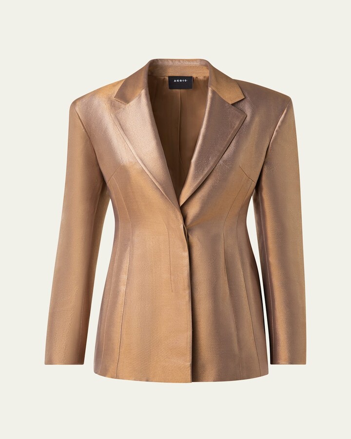 Akris Walker Metallic Single-Breasted Jacket