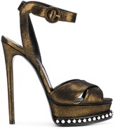 Thumbnail for your product : Casadei Metallic Platform Sandals