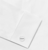 Thumbnail for your product : Burberry Logo-Engraved Silver-Plated And Enamel Cufflinks