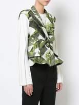Thumbnail for your product : Oscar de la Renta leaf print sleeveless jacket