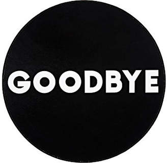 Lisa Perry Reversible "Hello" & "Goodbye" Circular Placemat - Black, White