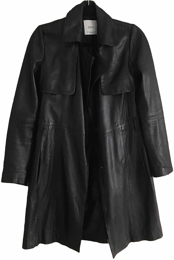 mango leather trench