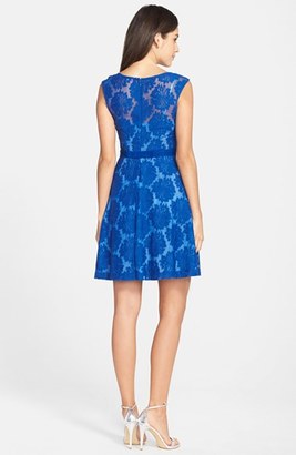 Plenty by Tracy Reese 'Audrey' Embroidered Mesh Fit & Flare Dress (Regular & Petite)