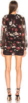 Thumbnail for your product : Nicholas Floral Cascade Ruched Dress in Black | FWRD