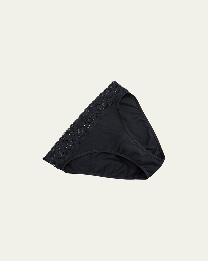 Hanro Moments High-Cut Lace-Trim Briefs