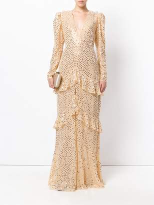 Alessandra Rich sequin ruffled gown
