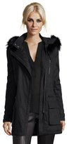 Thumbnail for your product : Vince black cotton fur hooded quilted parka