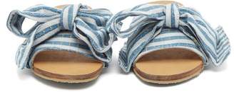 Brother Vellies X Ace & Jig Burkina Leather Slides - Womens - Blue Stripe