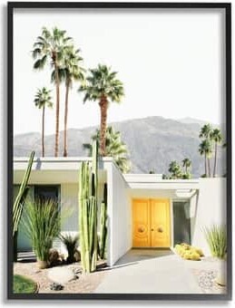 Stupell Industries Palm Springs House Photography Framed Giclee Art in Black