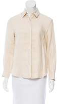 Thumbnail for your product : Rosetta Getty Linen Button-Up Top w/ Tags Tan Linen Button-Up Top w/ Tags