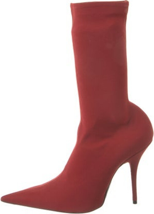 Balenciaga, Shoes, Balenciaga Red Sequin Thigh High Boots