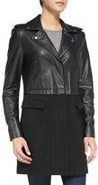 Thumbnail for your product : Walter Baker Alexa Combo Faux-Leather/Herringbone Coat, Black