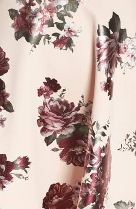 Sequin Hearts Foil Floral Print Scuba Crepe Party Dress