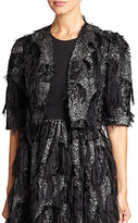 Thumbnail for your product : Milly Fringe-Trimmed Floral Jaquard Bolero