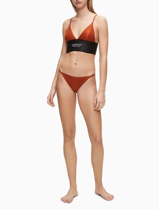 Calvin Klein Black Feature Longline Triangle Bikini Top - ShopStyle Two  Piece Swimsuits