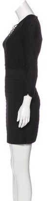 Balmain Lace-Up Bodycon Dress Black