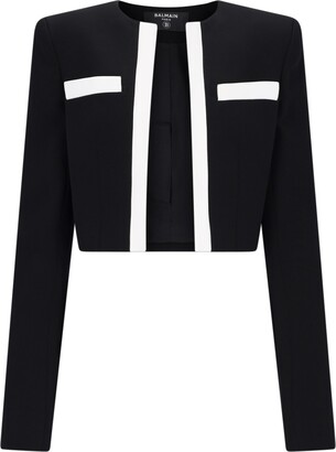 【関税＆送料込み】Balmain 'Spencer' Black And White Jacket Balmain 'Spencer' Black And White Jacket With All-Over Check