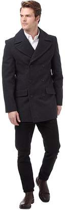 French Connection Mens Deans Double Breasted Coat Charcoal