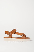 Thumbnail for your product : Vince Carver Leather, Suede And Canvas Sandals - Tan
