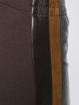 P.A.R.O.S.H. Side Stripe Leather Front Leggings