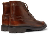 Thumbnail for your product : Grenson Sebastian Pebble-Grain Leather Longwing Brogue Boots