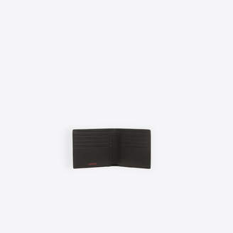 Balenciaga Calfskin and lambskin wallet with embossed logo