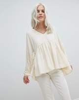 Thumbnail for your product : ASOS Design DESIGN Smock Top with Fringe Detail
