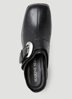 Marine Serre Monogram Platform Mules - Woman Platforms Black Eu 