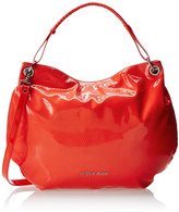 Thumbnail for your product : Armani Jeans Perforated Patent Hobo Shoulder Bag