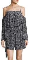 Thumbnail for your product : Vince Camuto Cold-Shoulder Dot-Print Romper