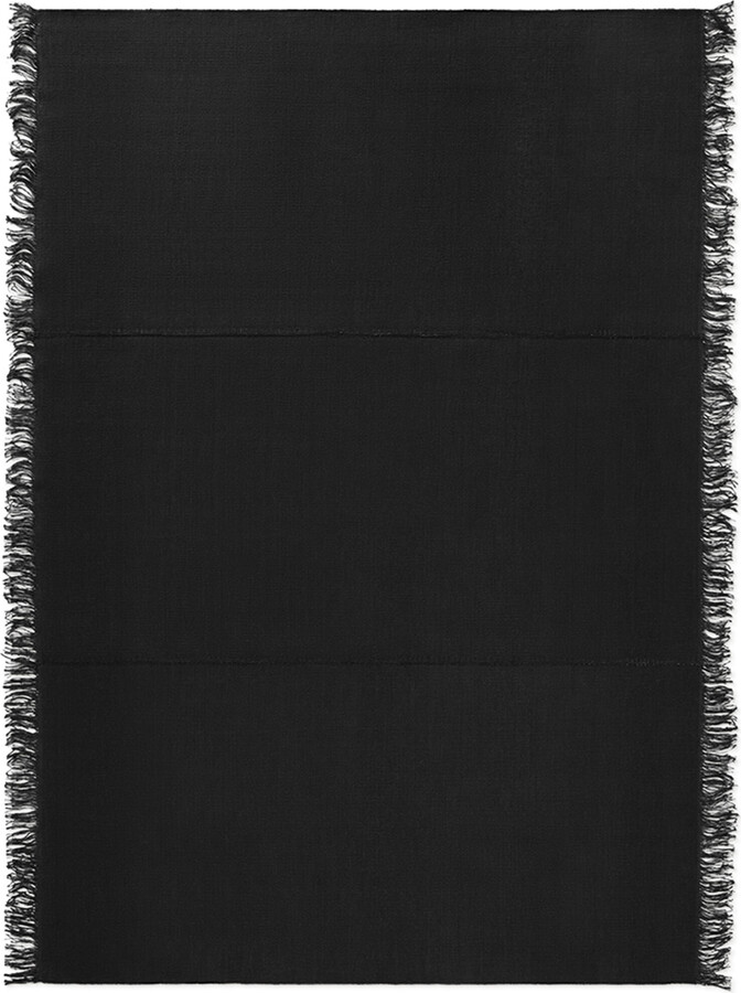 Stitches by Nordic Knots, Flatweave Area Rug in Almost Black, Size 6' X