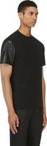 Thumbnail for your product : Neil Barrett Black Leather Sleeve T-Shirt