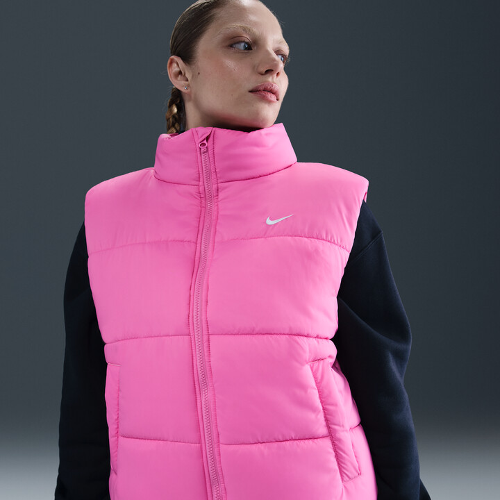 Nike Women's Sportswear Classic Puffer Therma-FIT Loose Vest in Pink | FZ5922-675