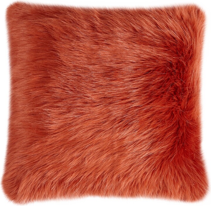 Dunelm Fluffy Faux Fur Cushion Cover Red - ShopStyle