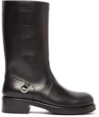 Raf Simons Metal-ring Leather Boots - Mens - Black