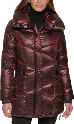 calvin klein red packable down jacket